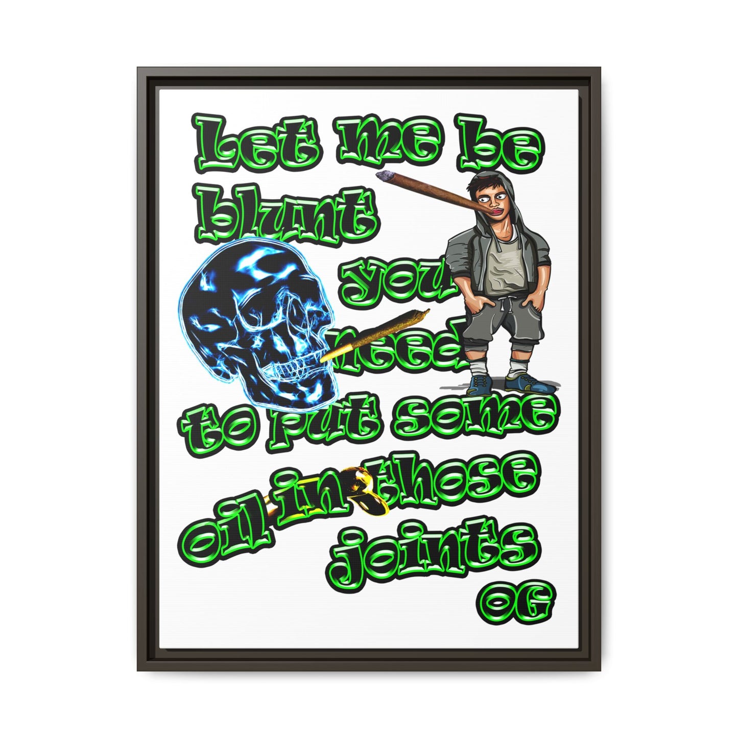og - framed canvas art (white)