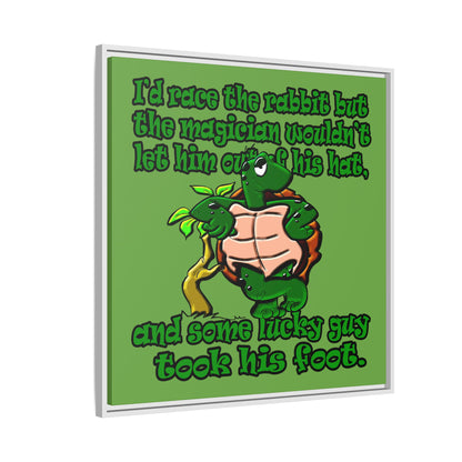 turtle race - framed canvas art (green)