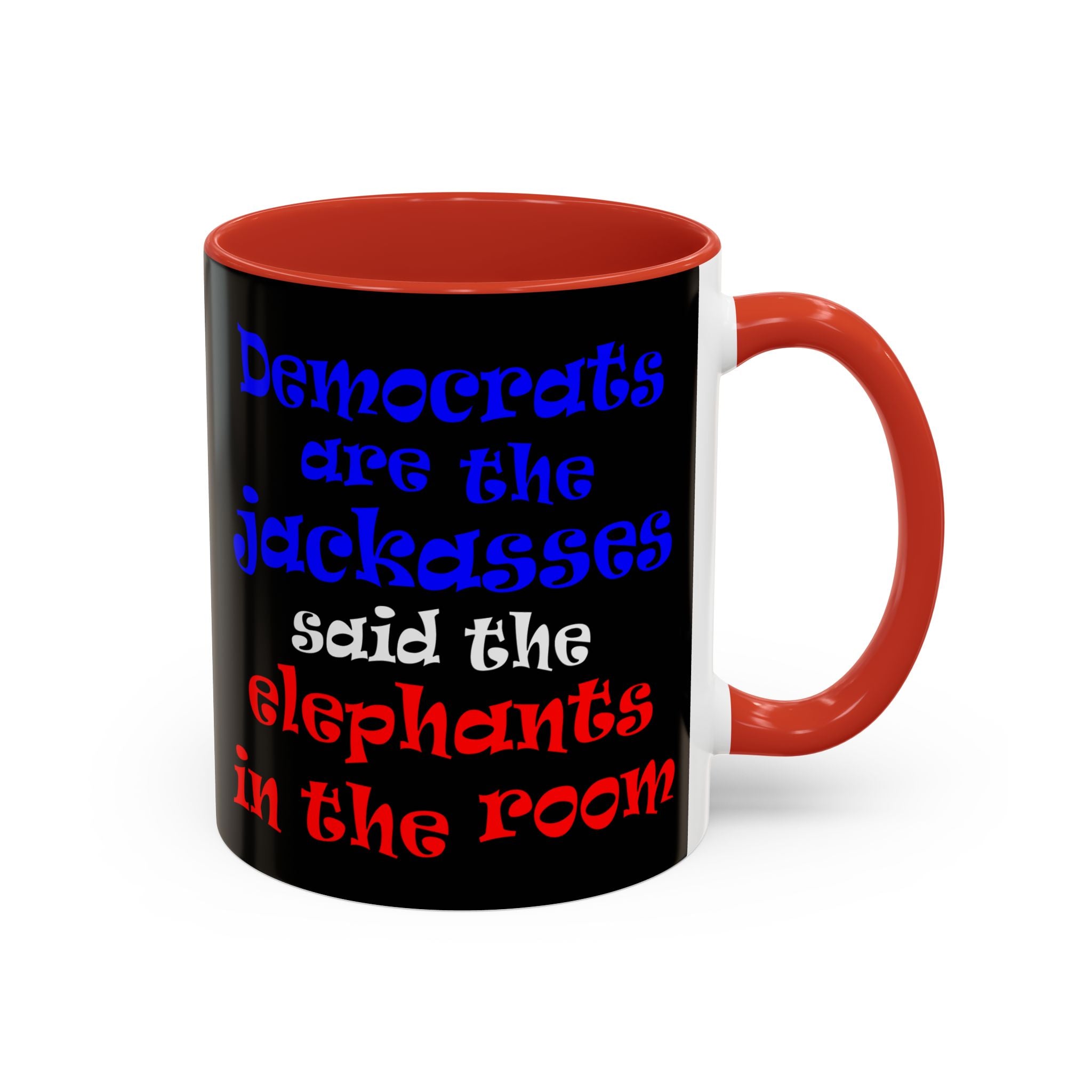 donkeys and elephants - Accent Mug (black)