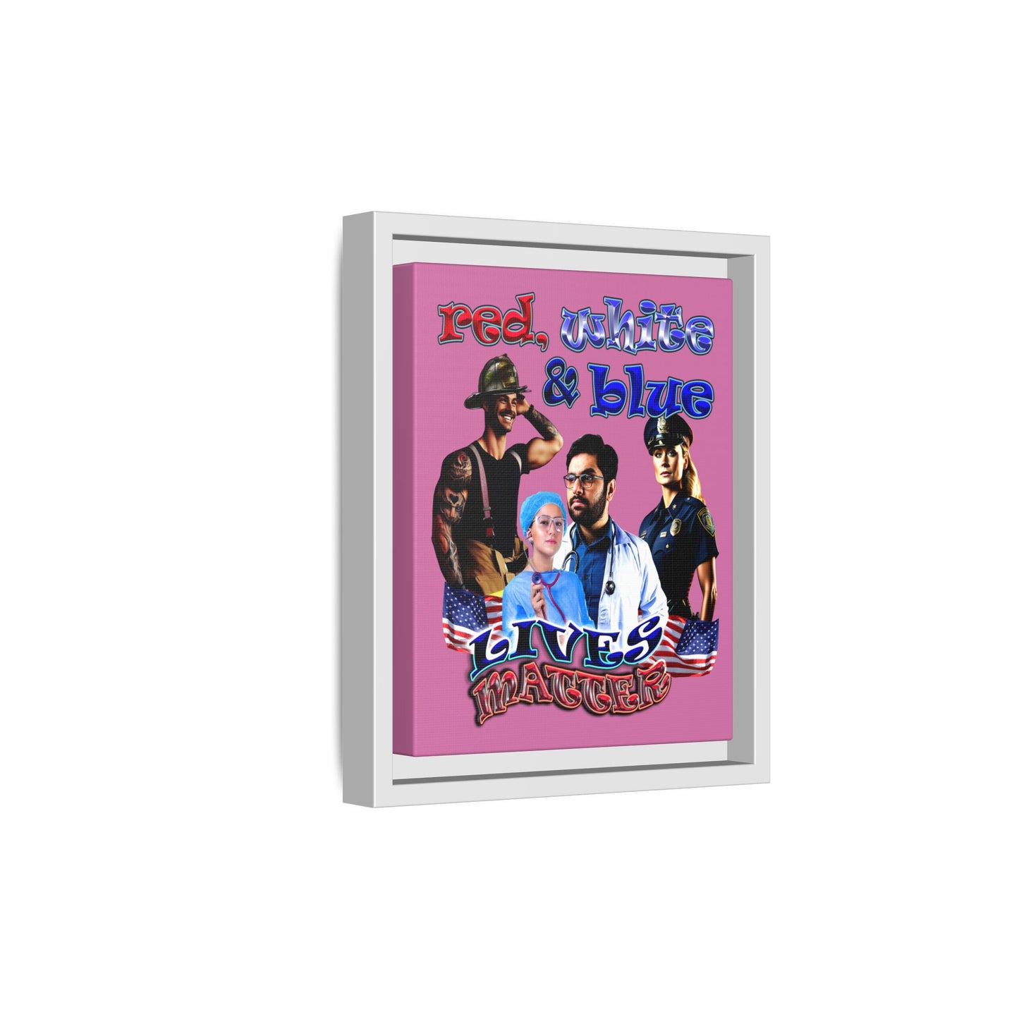 rw&b lives matter - framed canvas art (light pink)