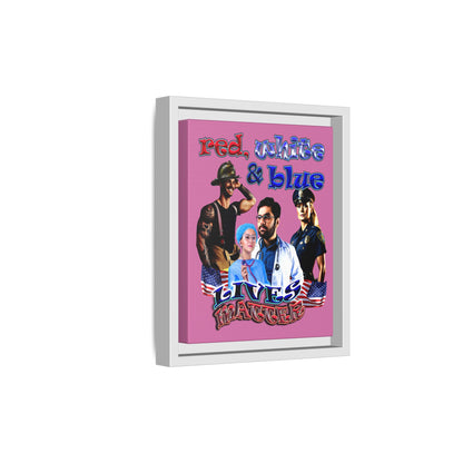 rw&b lives matter - framed canvas art (light pink)