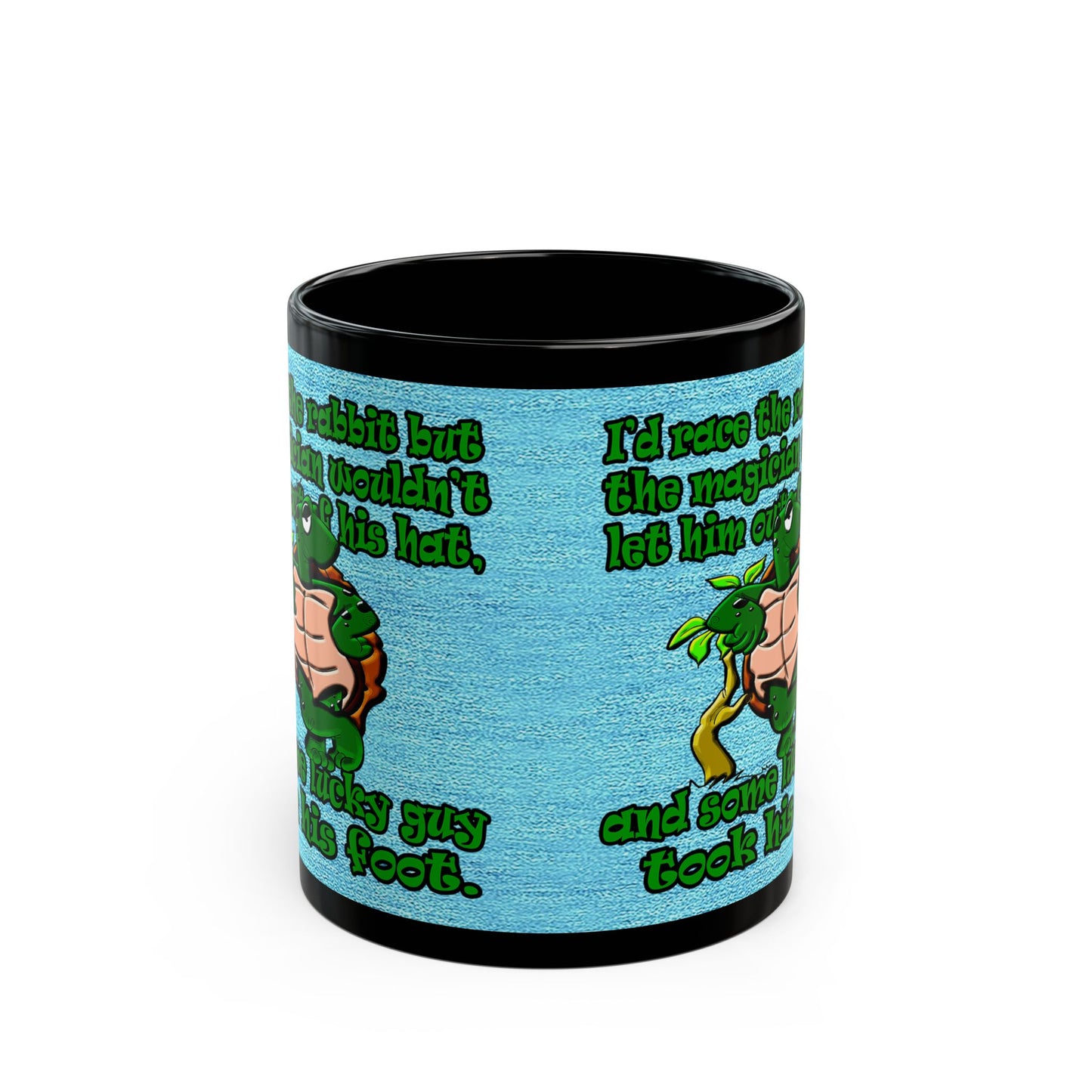turtle race - Black Mug (faded dark blue)