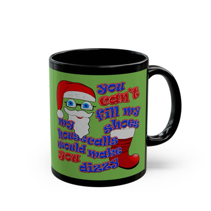 santa's shoes - Black Mug (green)
