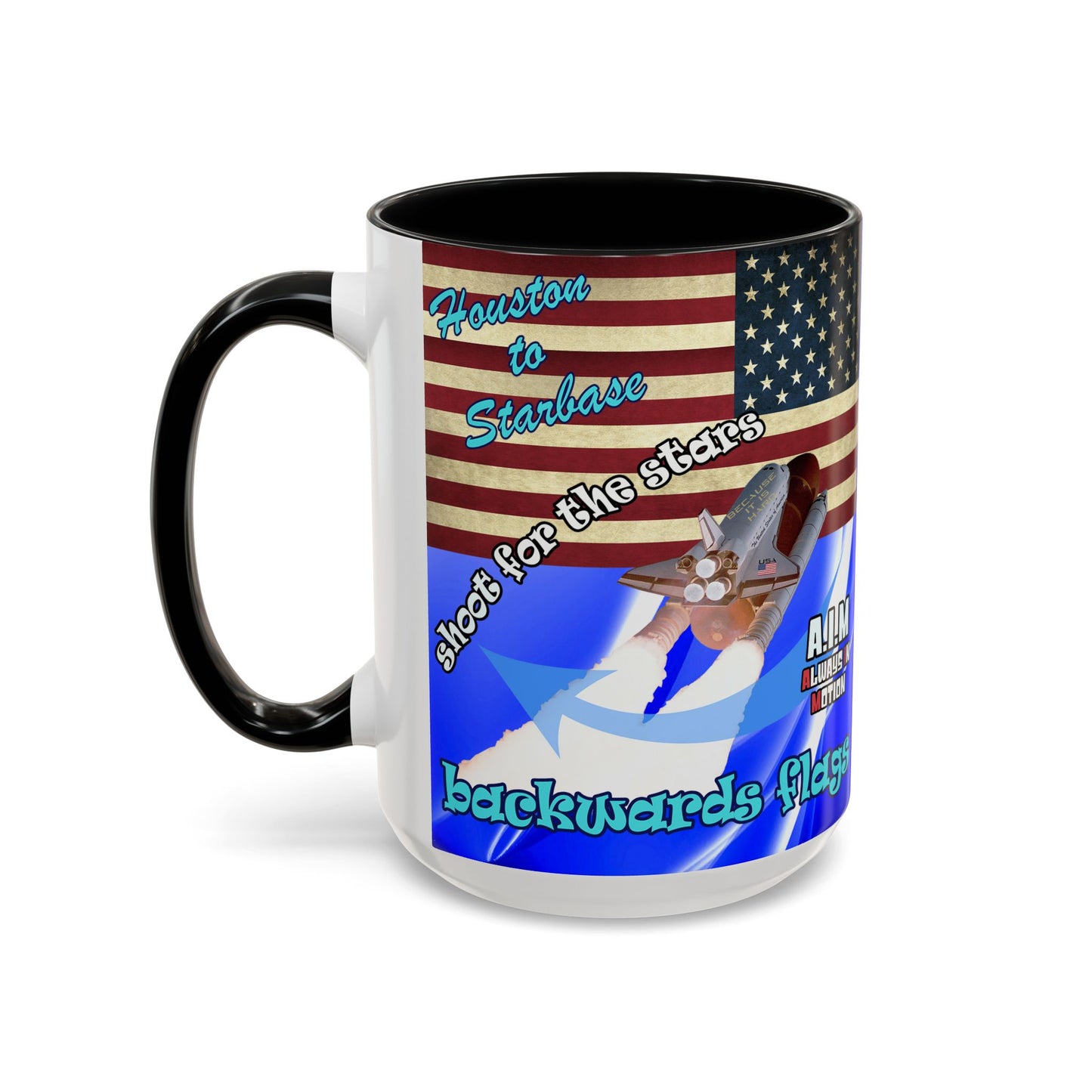shoot for the stars - Accent Mug (blue-white wave)