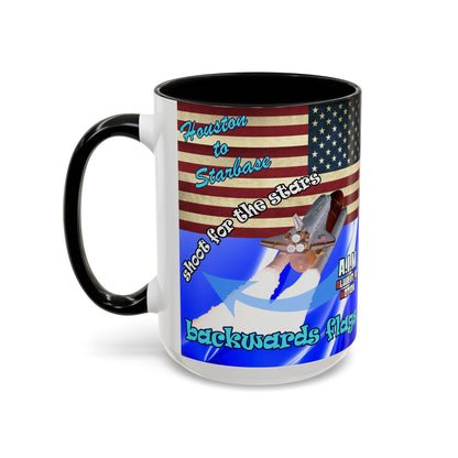 shoot for the stars - Accent Mug (blue-white wave)