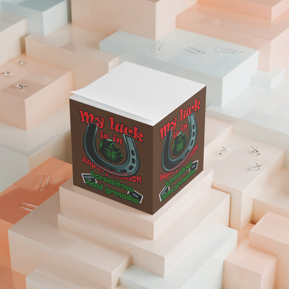 my luck - note cube (brown)