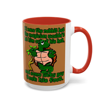 turtle race - Accent Mug (light brown)