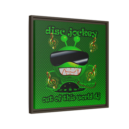 disc jockey - framed canvas art (logo green)