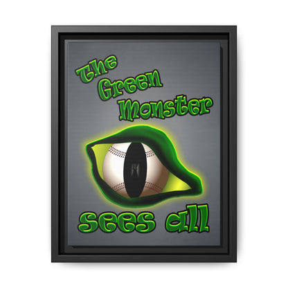green monster - framed canvas art (grey-light grey)