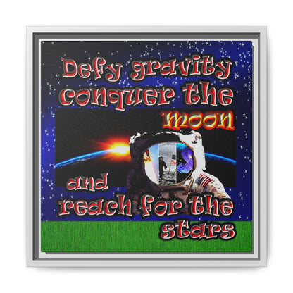 defy conquer reach - framed canvas art ('snoops' background)