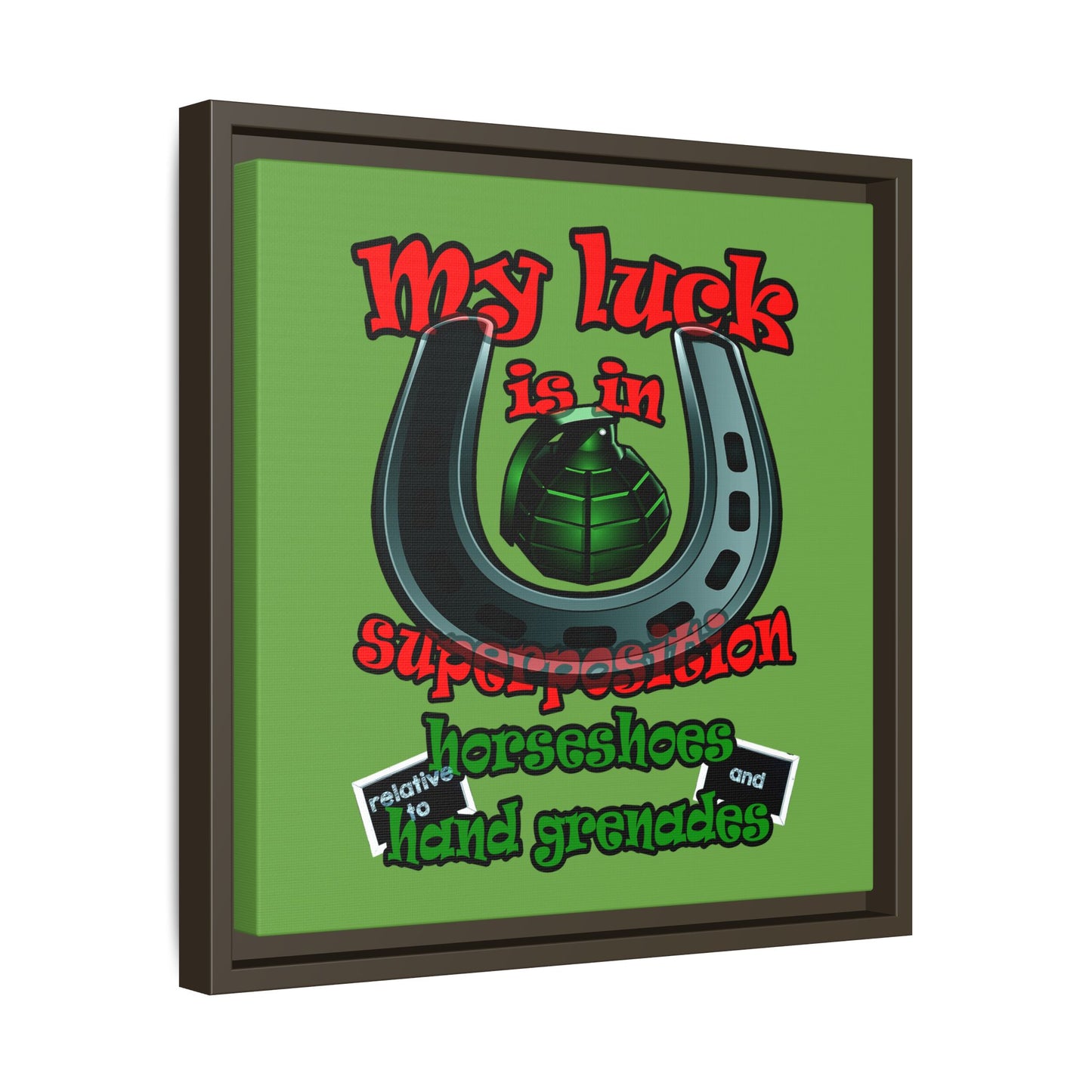 my luck - framed canvas art (green)