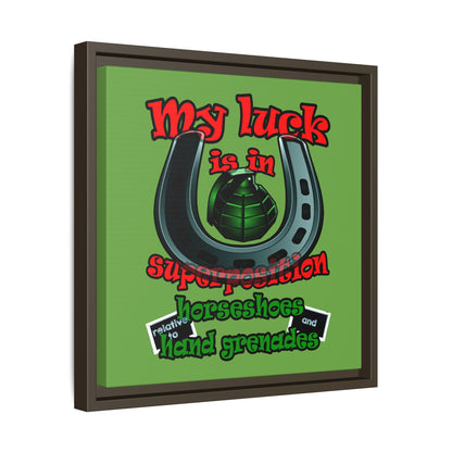my luck - framed canvas art (green)