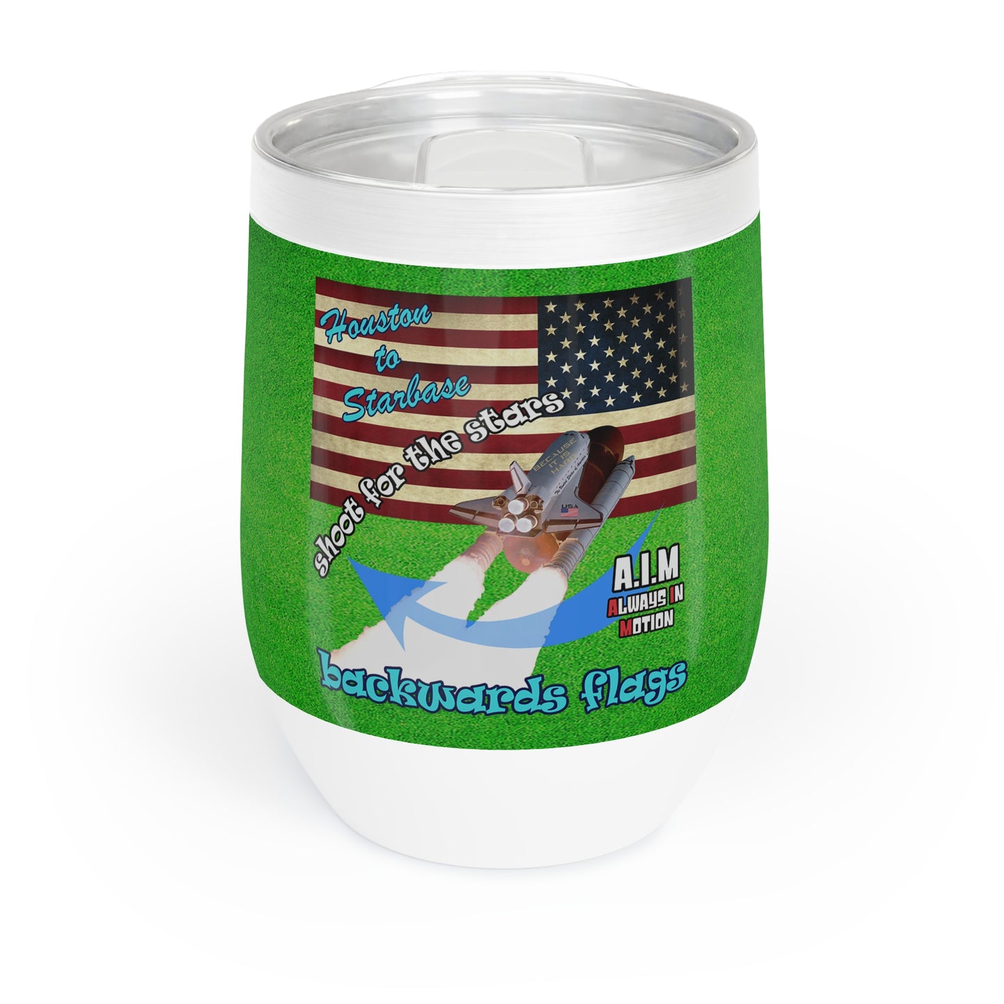 shoot for the stars - Chill Wine Tumbler (green turf)