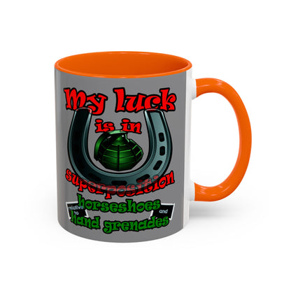 my luck - Accent Mug (grey)