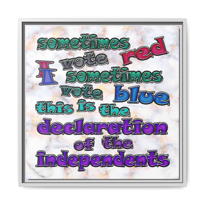 declaration of the independents - framed canvas art (white marble)