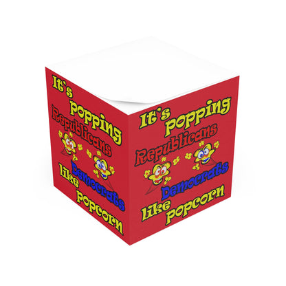 popping like popcorn - note cube (dark red)