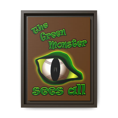 green monster - framed canvas art (brown)
