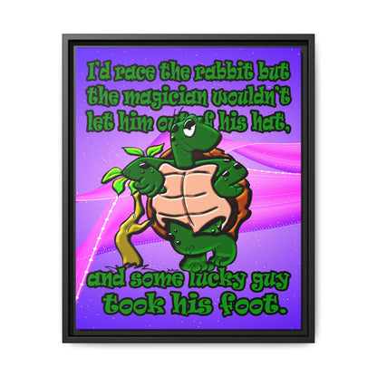 turtle race - framed canvas art (purple-pink wave)