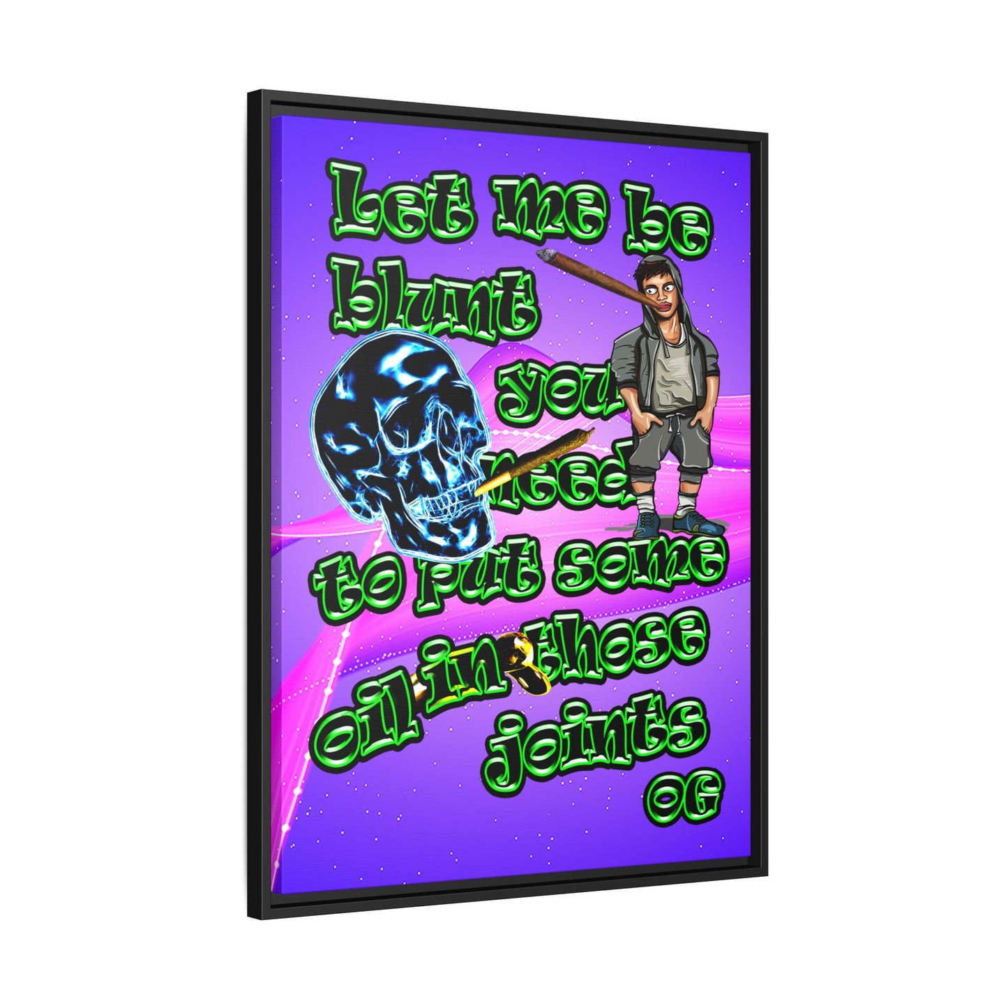 og - framed canvas art (purple-pink wave)