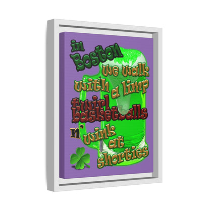 celtics logo - framed canvas art (light purple)