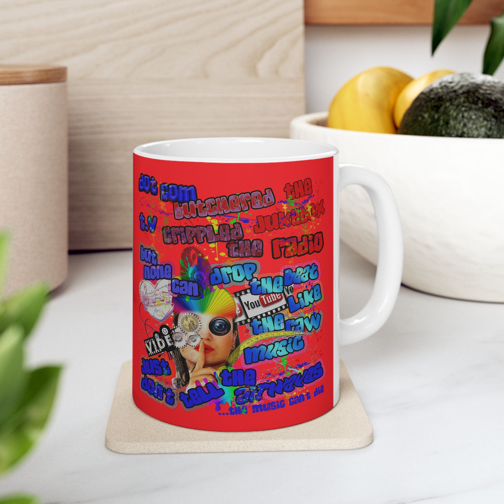 drop the beat - White Mug (red)
