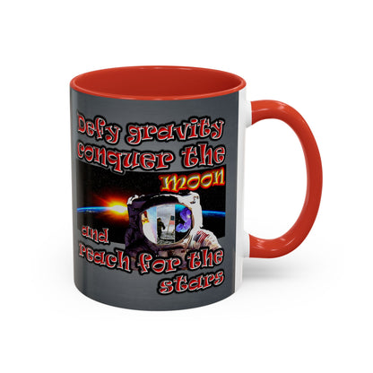 defy conquer reach - Accent Mug (grey-light grey)