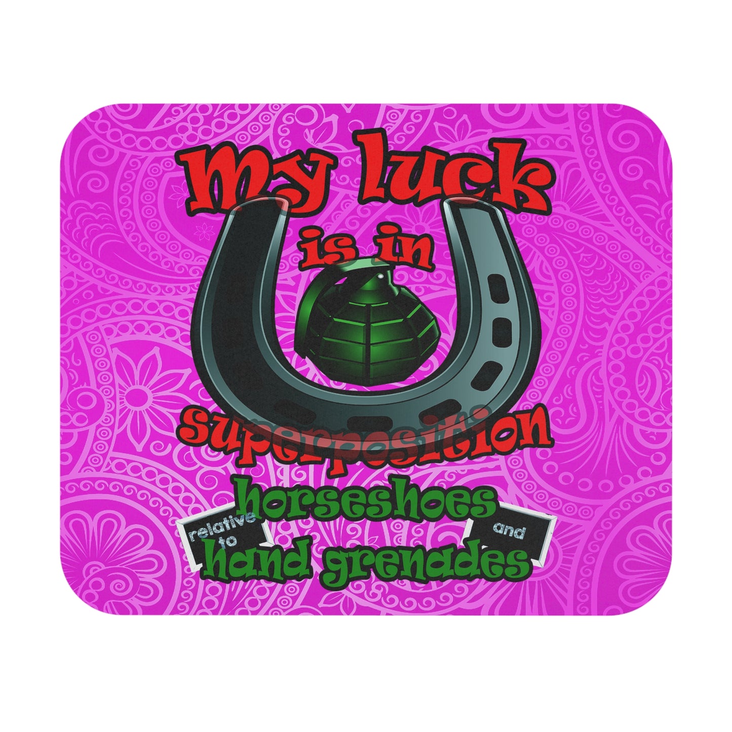 my luck - Mouse Pad (Rectangle) (pink swirl)