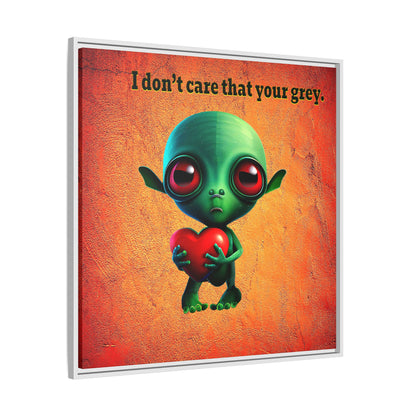 I don't care that your grey - framed canvas art (burnt orange)