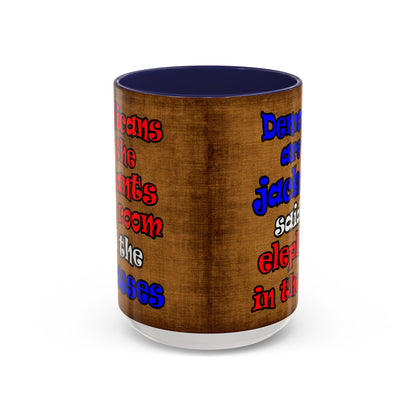 donkeys and elephants - Accent Mug (brown papyrus)