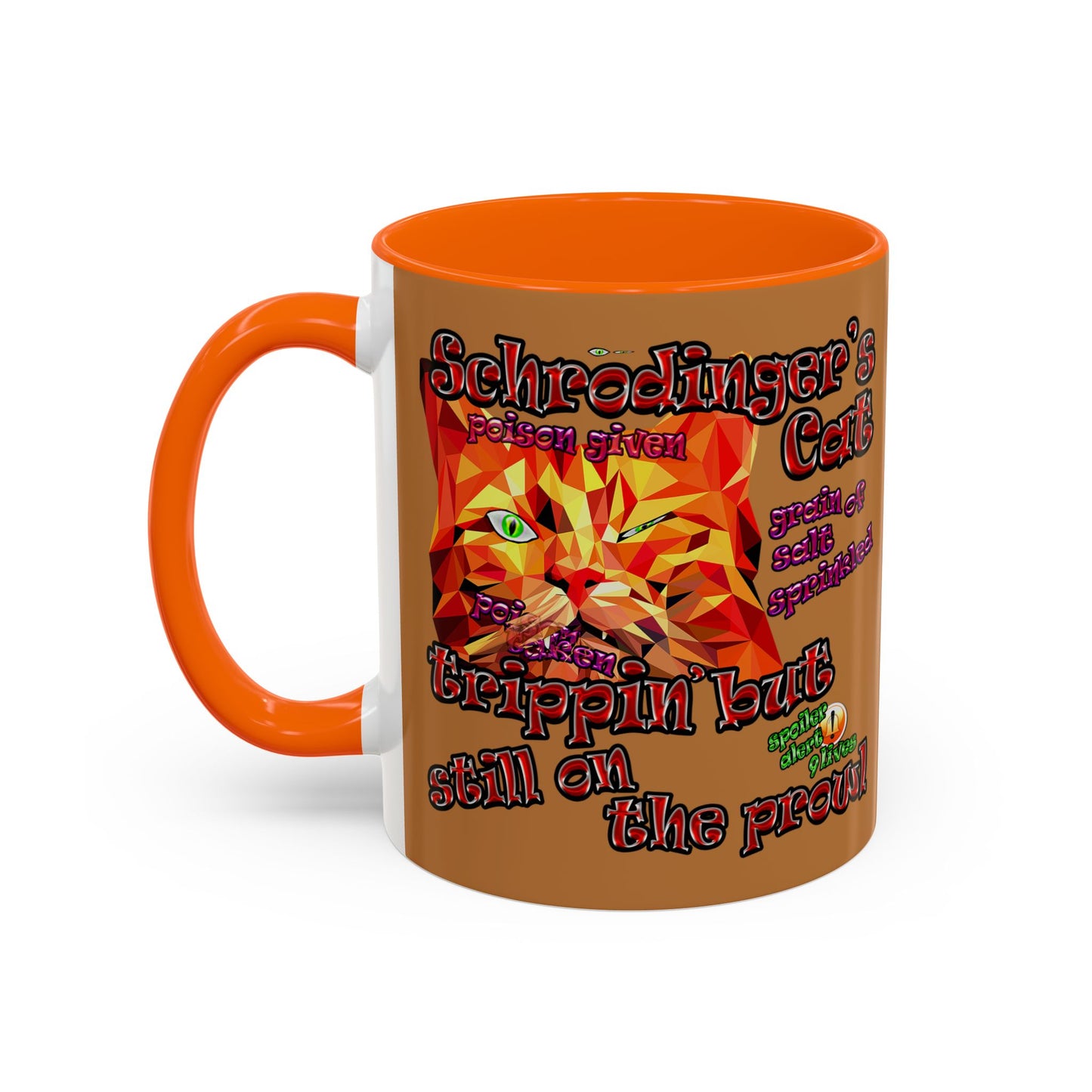 schrodinger's cat - Accent Mug (light brown)
