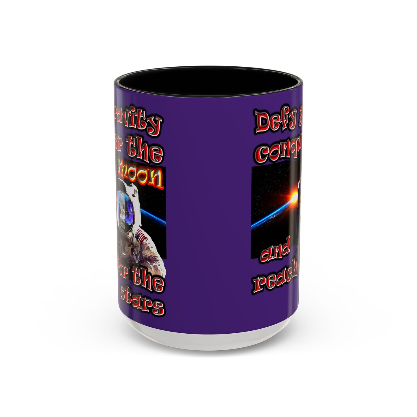 defy conquer reach - Accent Mug (purple)