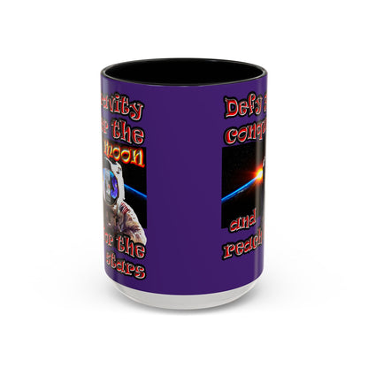 defy conquer reach - Accent Mug (purple)