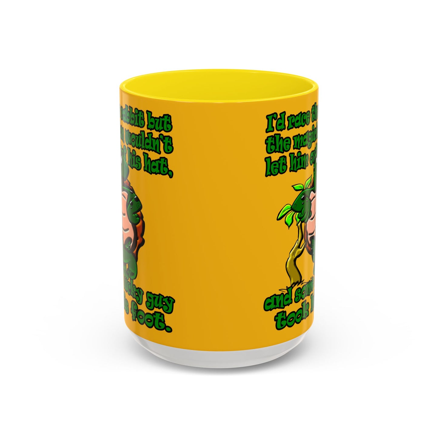 turtle race - Accent Mug (yellow)