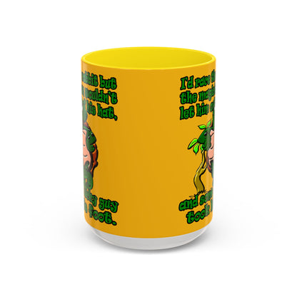 turtle race - Accent Mug (yellow)