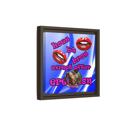 hoes b4 bros - framed canvas art (blue-white wave)