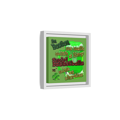 celtics logo - framed canvas art (green)