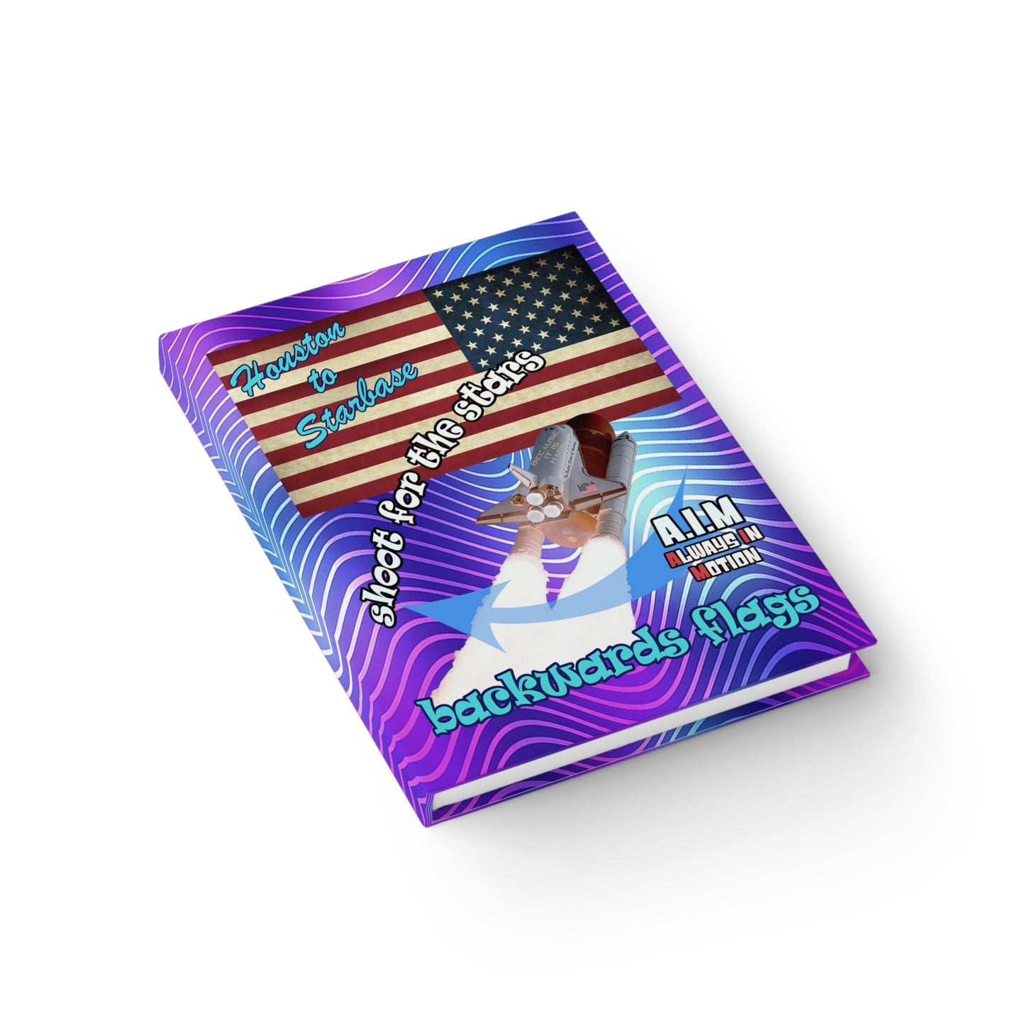 shoot for the stars - journal-lined (purple wave)