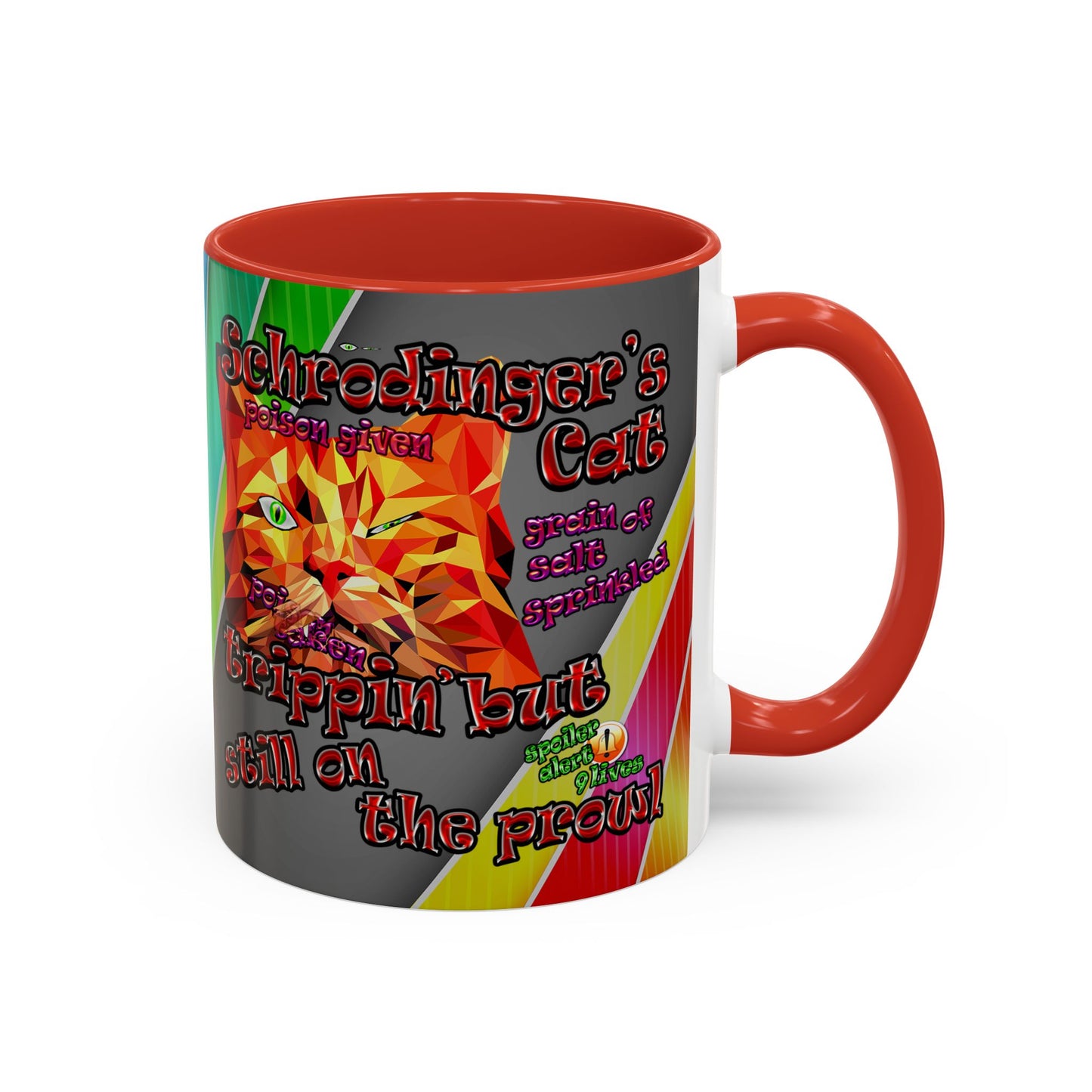 schrodinger's cat - Accent Mug (rainbow split)