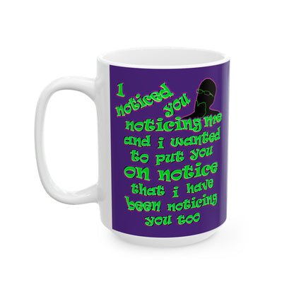 noticed you noticing - White Mug (purple)
