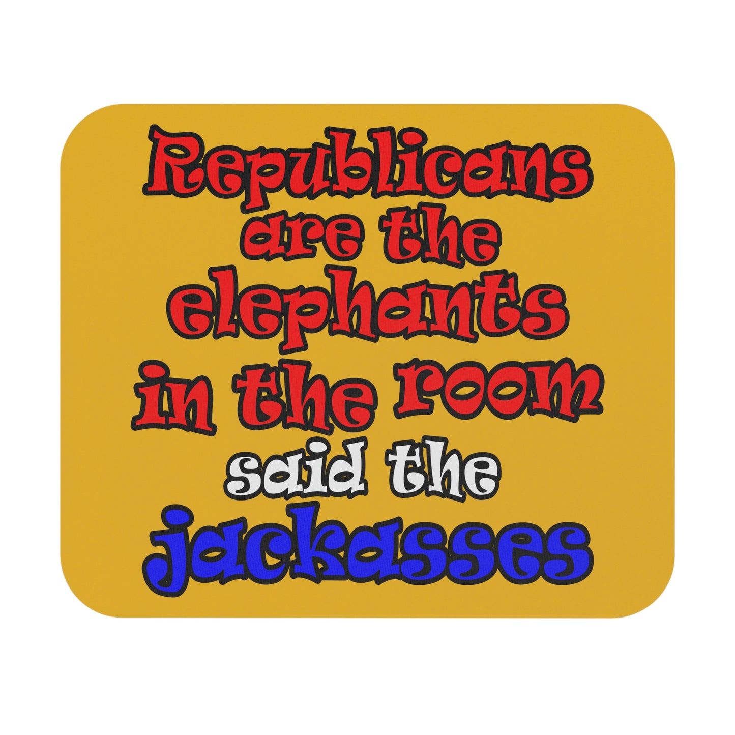 donkeys and elephants - Mouse Pad (Rectangle) (yellow)