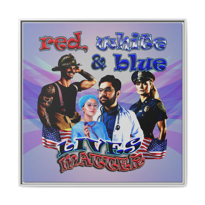 rw&b lives matter - framed canvas art (light blue-pink wave)
