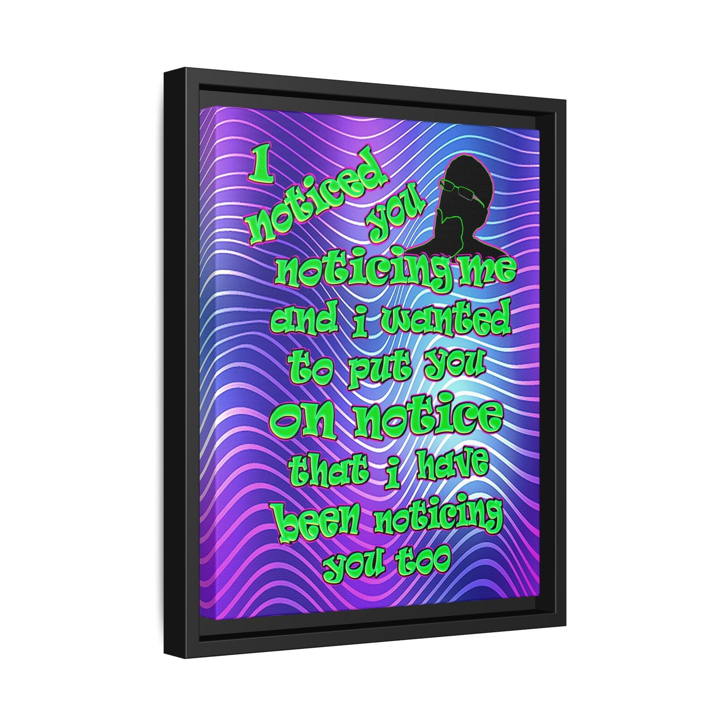 noticed you noticing - framed canvas art (purple wave)