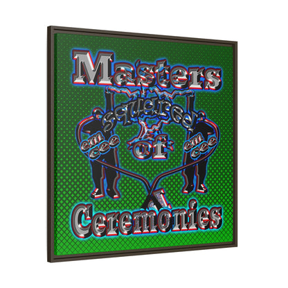 em cee squared - framed canvas art (logo green)