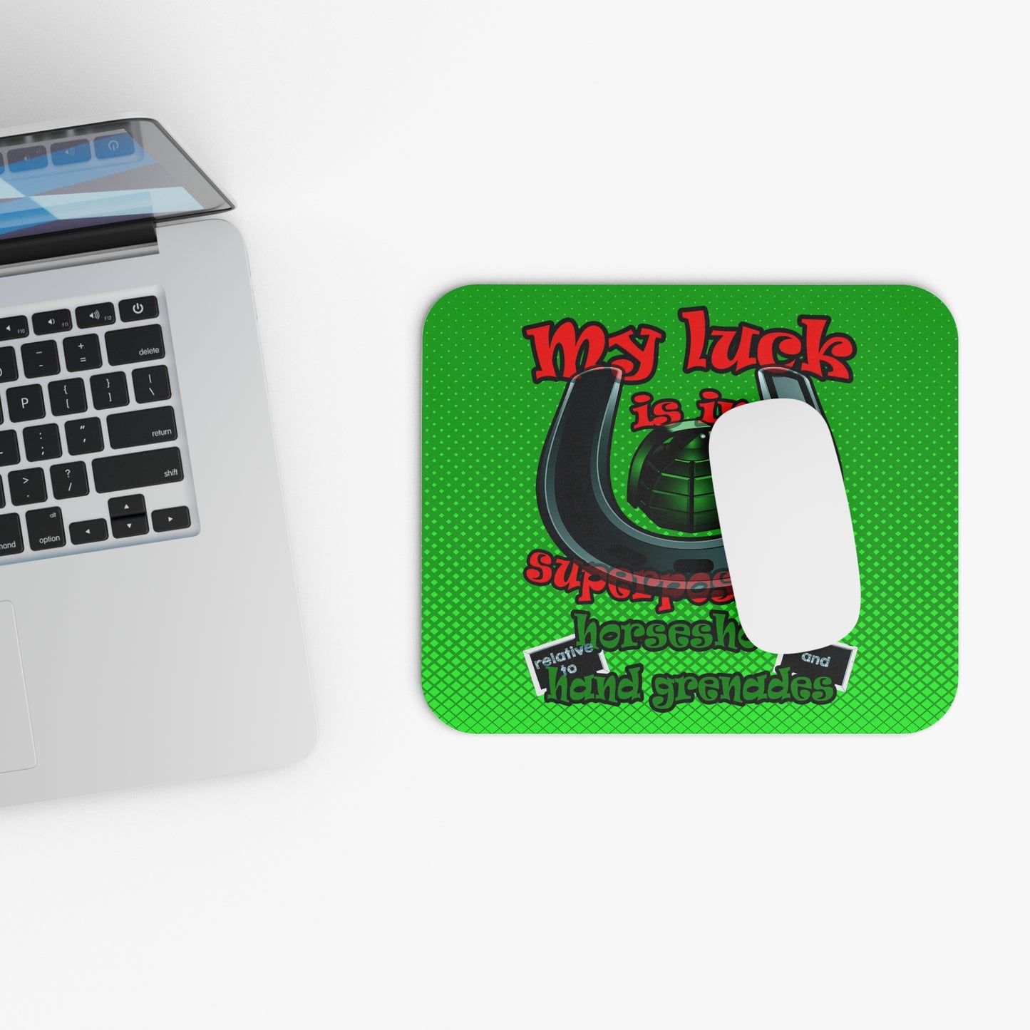 my luck - Mouse Pad (Rectangle) (logo green)