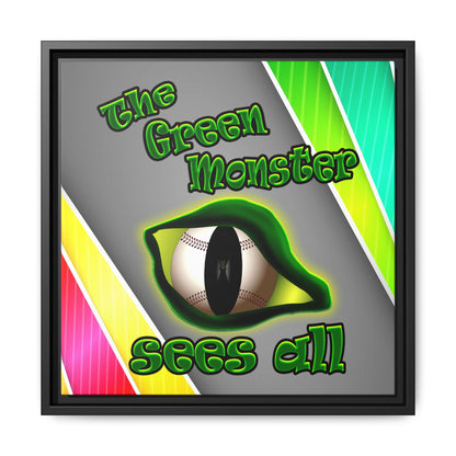 green monster - framed canvas art (rainbow split)