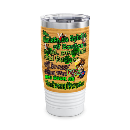 christmas spirits of boston - Ringneck Tumbler, 20oz (butterscotch wood finish)