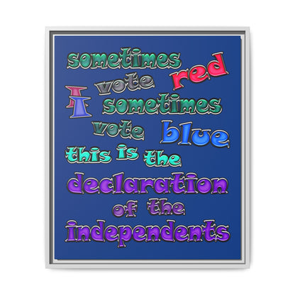 declaration of the independents - framed canvas art (dark blue)
