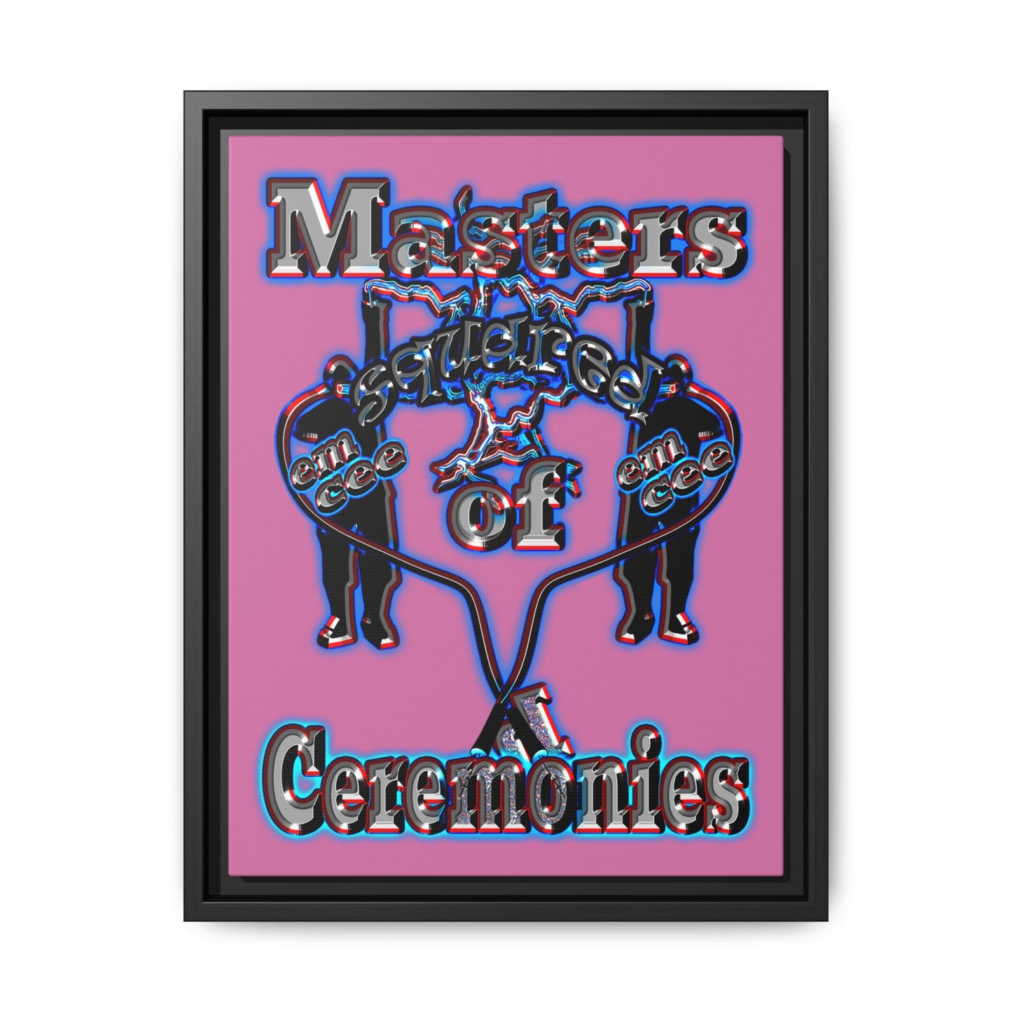 em cee squared - framed canvas art (light pink)