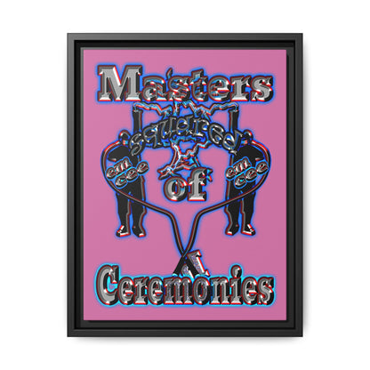 em cee squared - framed canvas art (light pink)
