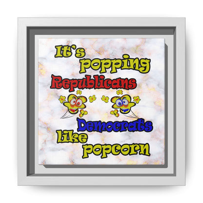 popping like popcorn - framed canvas art (white marble)